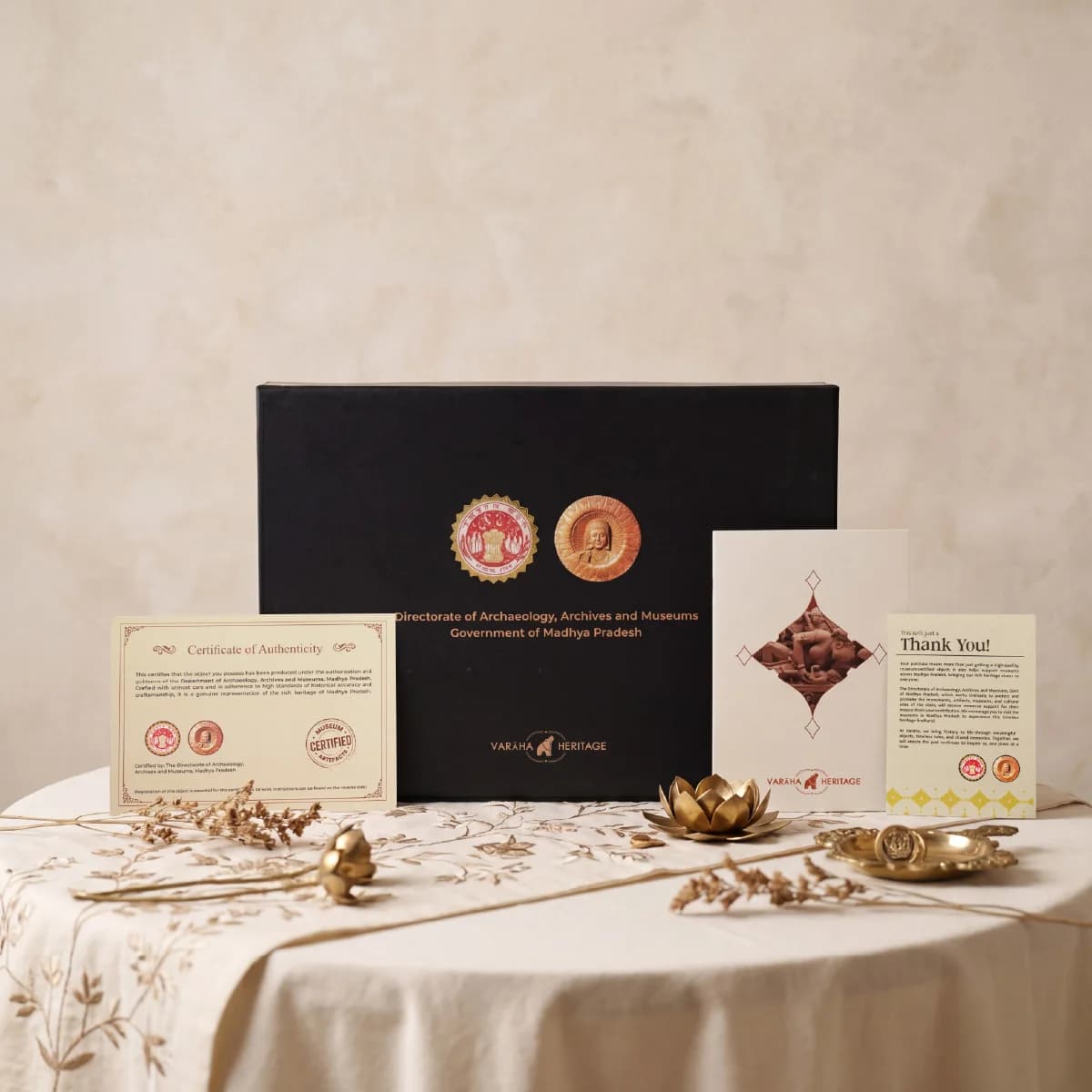 The Krishna's Birth Sculpture comes in a premium black presentation box with a certificate of authenticity and heritage documentation.