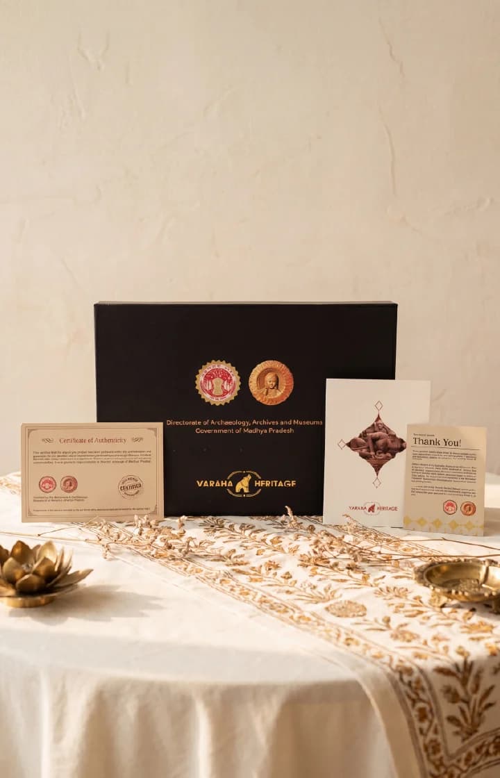 The Krishna's Birth Sculpture arrives in a premium black gift box accompanied by an official certificate of authenticity.